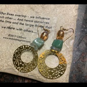 Golden Green Earrings